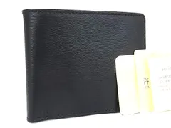 ■美品■ PRARE プレリー NP11311 レザー 二つ折り 財布 ウォレット 札入れ カード入れ メンズ ブラック系 DN2706のサムネイル