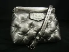 ■極美品■ Maison Martin Margiela メゾンマルタンマルジェラ レザー ショルダーバッグ クロスボディ 斜め掛け シルバー系 HA5914のサムネイル