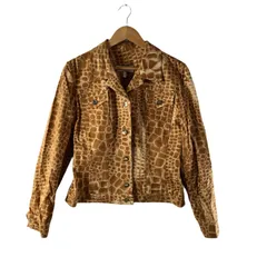 エスカーダ ESCADA ジャケット デニムジャケット ジラフ柄 ゴールドボタン ポケット 綿 ブラウン系 36サイズ 849099のサムネイル