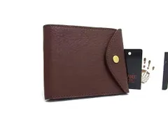 ■新品同様■ PRARE プレリー ミニマルクラシック レザー 二つ折り 財布 札入れ メンズ ブラウン系 BN9798のサムネイル