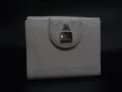 ■美品■ WAKO 和光 ワコー レザー 二つ折り 財布 ウォレット 札入れ 小銭入れ レディース ホワイト系 DN0889のサムネイル