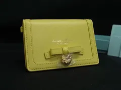 ■美品■ Samantha Thavasa サマンサタバサ レザー ハート カードケース パスケース 定期入れ カード入れ イエロー系 DN1191のサムネイル