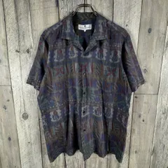 OLD PIERRE BALMAIN PARIS 90s ピエールバルマン 総柄 開襟 オープンカラー 半袖 ドレス シャツ メンズ L サイズのサムネイル