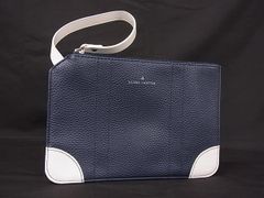 ■美品■ GLOBE TROTTER グローブトロッター ANA レザー マルチポーチ マルチケース 小物入れ レディース メンズ ネイビー系 ファッション小物 普段使い 中古 DM9265