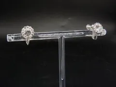 ■美品■ GIVENCHY ジバンシィ ラインストーン ネジバネ式 イヤリング アクセサリー シルバー系×クリア DM6597のサムネイル