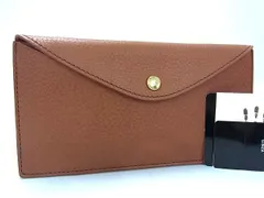 ■新品同様■ PRARE プレリー ミニマルクラシック レザー 長財布 ウォレット 札入れ メンズ レディース ブラウン系 BP9142のサムネイル
