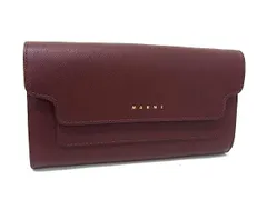 ■新品同様■ MARNI マルニ レザー 二つ折り 長財布 ウォレット 札入れ 小銭入れ カード入れ レディース ダークブラウン系 FX3643のサムネイル