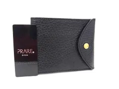 ■美品■ PRARE プレリー レザー 二つ折り 財布 ウォレット 札入れ カード入れ メンズ ブラック系 DM7652のサムネイル