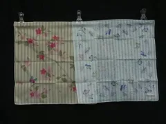 ■新品同様■ HANAE MORI ハナエモリ コットン100％ ハンカチーフ ポケットチーフ 2点セット イエロー系×ブルー系 DM6192のサムネイル