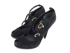 DOLCE＆GABBANA ドルチェ&ガッバーナ スエード ヒール サンダル 表記サイズ 37 1/2 (約24.5cm) 靴 シューズ ブラック系 DM5857のサムネイル