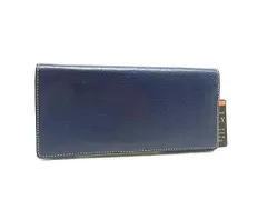 ■美品■ PRARE プレリー レザー 二つ折り 長財布 ウォレット 札入れ 小銭入れ カード入れ ネイビー系 DM4412のサムネイル