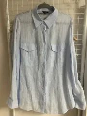 サイズXS) Massimo dutti マッシモドゥッティ スカイブルー リネン シャツのサムネイル