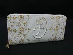 ■新品同様■ CASTELBAJAC カステルバジャック シテ レザー ラウンドファスナー 長財布 ウォレット ホワイト系×ゴールド系 GB3883のサムネイル