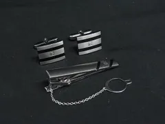 ■美品■ PIERRE BALMAIN ピエールバルマン カフスボタン カフリンクス ネクタイピン タイクリップ 2点セット シルバー系 DM5354のサムネイル