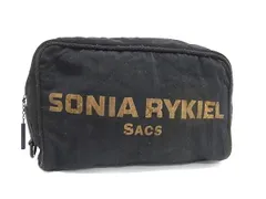 SONIA RYKIEL ソニアリキエル ナイロン×レザー キルティング メイクポーチ マルチケース 小物入れ レディース ブラック系 DM3470のサムネイル