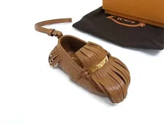 ■新品■未使用■ TODS トッズ ゴンミーニ ドライビングシューズ チャーム レザー バッグチャーム キーホルダー ブラウン系 FT7282のサムネイル