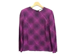 ■極美品■ GIVENCHY ジバンシィ シルク100%  長袖 バッグファスナー ブラウス トップス サイズ40 洋服 レディース パープル系 DM2323のサムネイル