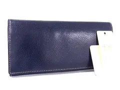 ■新品同様■ PRARE プレリー レザー 二つ折り 長財布 ウォレット 小銭入れ 札入れ カード入れ メンズ ネイビー系 BP8725のサムネイル