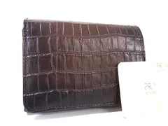 ■新品■未使用■ PRARE プレリー クロコダイル型押しレザー 二つ折り 財布 ウォレット 小銭入れ 札入れ ブラウン系 BP8703のサムネイル