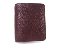 ■新品同様■ PRARE プレリー レザー 二つ折り 財布 ウォレット 小銭入れ 札入れ カード入れ メンズ ボルドー系 BP8719のサムネイル