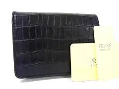 ■新品■未使用■ PRARE プレリー クロコダイル型押しレザー 二つ折り 財布 ウォレット 小銭入れ 札入れ ネイビー系 BP8738のサムネイル