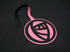 ■美品■ LOEWE ロエベ ローズチャーム レザー バッグチャーム キーホルダー レディース ピンク系×ブラック系 BN7928