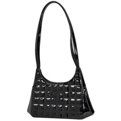 シャネル CHANEL チョコバー ショルダーバッグ ココマーク がま口 エナメル ショルダーバッグ パテントレザー ブラック レディース 【中古】のサムネイル