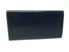 ■美品■ PRARE プレリー 二つ折り レザー 長財布 ウォレット 札入れ レディース メンズ ネイビー系 DM0025のサムネイル