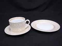 ■新品同様■ GIVENCHY ジバンシィ プレート 皿 食器 コップ 食器 テーブルウェア 3点セット ベージュ系×ホワイト系 DL9759のサムネイル
