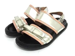 MARNI マルニ レザー リボン サンダル 靴 シューズ レディース シルバー系×ライトピンク系×ブラック系 DL9689のサムネイル