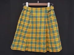 ■美品■ ChristianDiorディオール スポーツ ウール チェック柄 スカート ボトムス サイズ L 洋服 レディース  イエロー系 DL9200のサムネイル