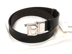 ■新品同様■ BALLY バリー レザー シルバー金具 リバーシブル ベルト ブラック系×ブラウン系 FV7860のサムネイル