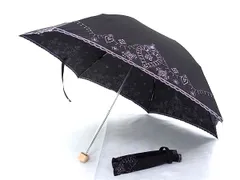 GIVENCHY ジバンシィ 2段折り 日傘 折りたたみ傘 雨具 高級傘 アンブレラ レディース ブラック系×パープル系 DL7027のサムネイル