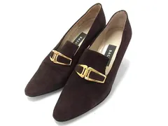 BALLY バリー スエード ヒール パンプス 表記サイズ 36 (約23.0cm) 靴 シューズ レディース ブラウン系 DL6938のサムネイル
