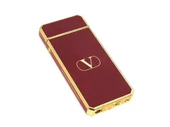 VALENTINO ヴァレンティノ 高級ライター ローラーガスライター 喫煙グッズ 喫煙具メンズ レディース  ボルドー系×ゴールド系 DL6693のサムネイル