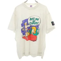 HUMEUR DESIGN 90s オールド コンドーム 半袖 Tシャツ XL グレー メンズ 古着のサムネイル