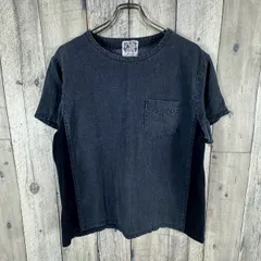 STIFF スティッフ 日本製 LINEN リネン 麻 100% ブラック リブ切り替え 半袖 Tシャツ TEE メンズ S サイズのサムネイル