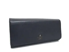 LANVIN ランバン レザー 二つ折り 長財布 ウォレット 小銭入れ 札入れ カード入れ レディース メンズ ネイビー系 DL0793のサムネイル