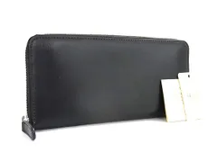 ■新品同様■ PRARE プレリー レザー ラウンドファスナー 長財布 ウォレット メンズ ブラック系 GD0264のサムネイル