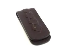 ■美品■ BOTTEGA VENETA ボッテガヴェネタ イントレチャート レザー マネークリップ 札ばさみ メンズ ブラウン系 DB3002のサムネイル