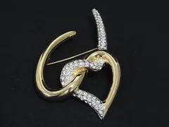 ■美品■ pierre cardin ピエールカルダン ヴィンテージ ラインストーン ピンバッチ ピンブローチ アクセサリー ゴールド系 DK7275のサムネイル