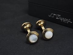 ■極美品■ S.T.Dupont エス･テー･デュポン カフス カフスボタン カフリンクス アクセサリー ゴールド系×ブラック系 BQ1667