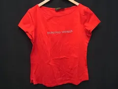 ■美品■ HUNTING WORLD ハンティングワールド コットン100％ トップス  Tシャツ 半袖 サイズ44  洋服 レディース レッド系 DK6701のサムネイル