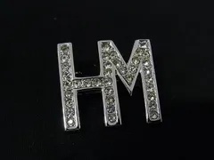 ■美品■ HANAE MORI ハナエモリ ラインストーン ピンバッジ ピンブローチ アクセサリー レディース シルバー系 DK4390のサムネイル
