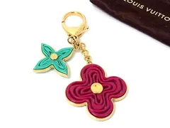■美品■ LOUIS VUITTON ルイヴィトン M66471 ビジューサック ナイフ キーホルダー バッグチャーム レッド系×グリーン系 FT0398のサムネイル