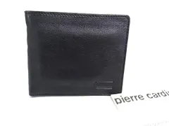 ■美品■ pierre cardin ピエールカルダン レザー 二つ折り 財布 札入れ カード入れ ウォレット ブラック系 DK1975のサムネイル