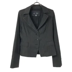 ARMANI JEANS アルマーニジーンズ ストライプ テーラードジャケット 34 グレー系 レディース 古着のサムネイル