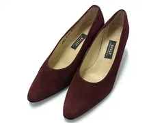 BALLY バリー スエード ヒール パンプス表記サイズ 4 (約22cm) 靴 シューズ レディース ワインレッド系 DK0573のサムネイル