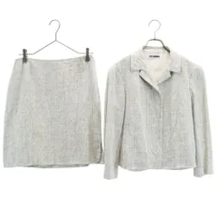 JIL SANDER ジルサンダー リネン100％ イタリア製 スカートスーツ 上下 セットアップ 38/不明 グレー レディース 古着のサムネイル