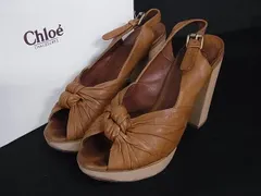 Chloe クロエ レザー ハイヒール サンダル 表記サイズ 35 (約22.0cm) 靴 シューズ レディース ブラウン系 DK0343のサムネイル